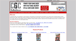 Desktop Screenshot of cardgamecodes.com